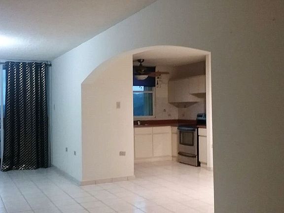 kitchen and living area