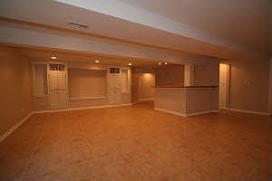 Huge finished basement rec room/media center is 23x19