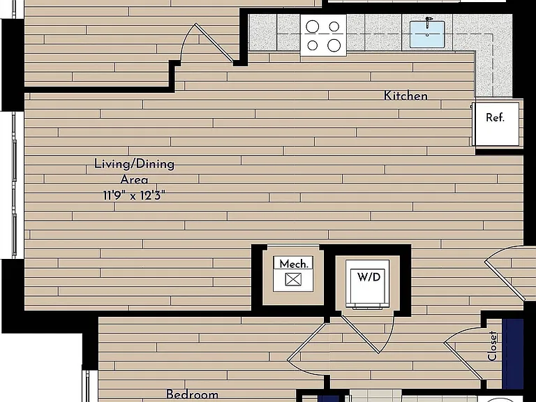 B 2BR-B Two Bedroom Floor Plan B 2BR-B Two Bedroom Floor Plan