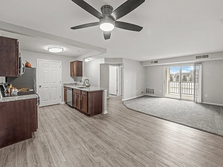 Kitchen and Living Room with Natural Light!