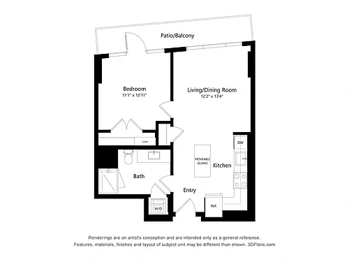Floor plan A09 - 1 Bedroom