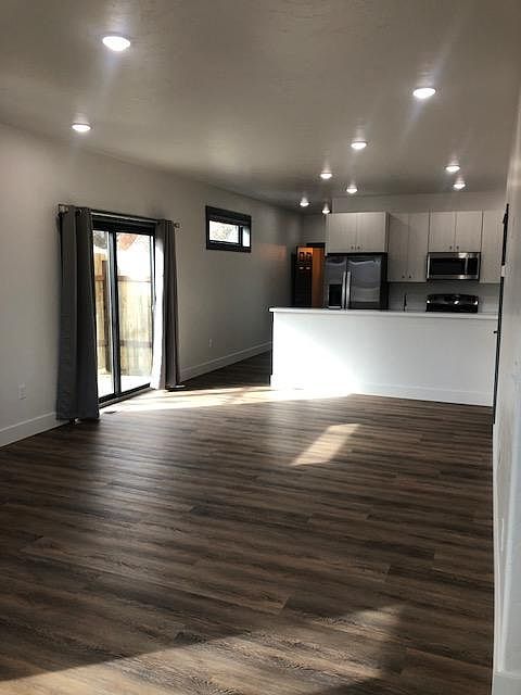 Living area and kitchen