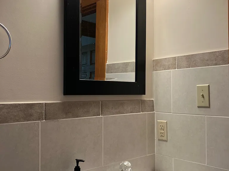 Tile bathroom with sink
