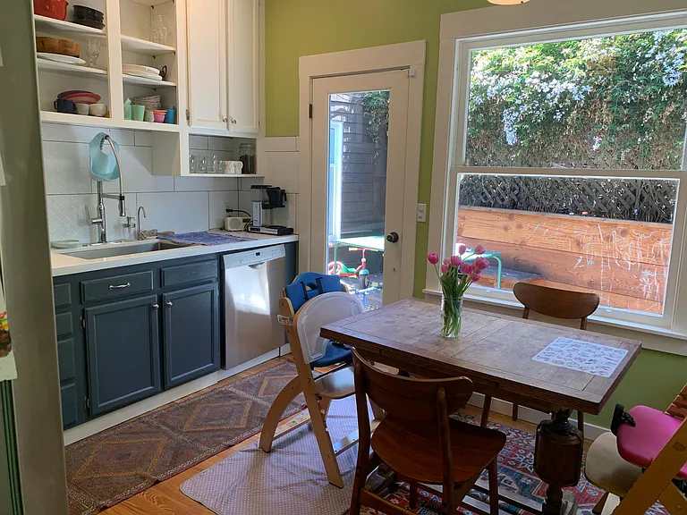 Kitchen with deck view