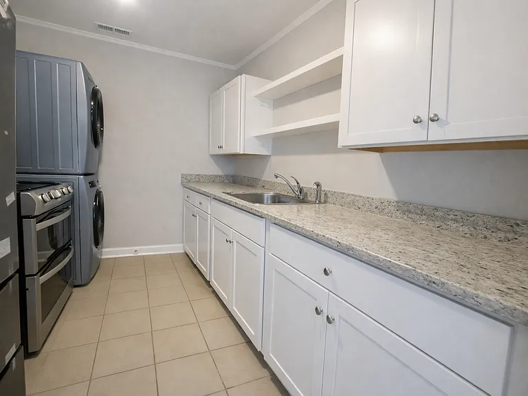 Kitchen with Granite Counters and Stainless Steel appliances