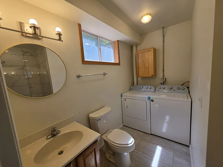 bathroom/laundry room on lower level