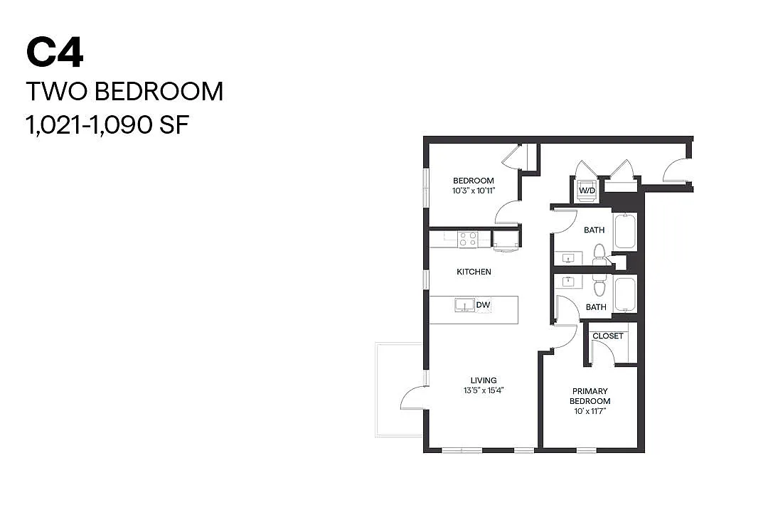 Floor plan Two Bedroom C4