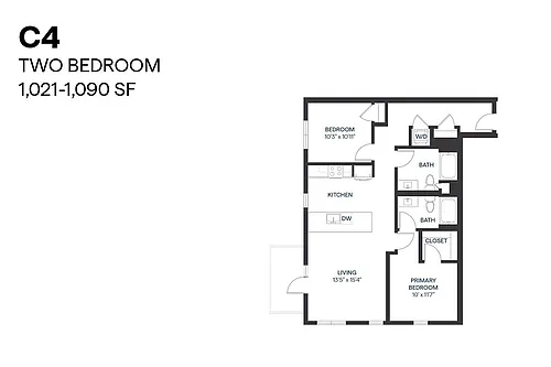 Floor plan Two Bedroom C4