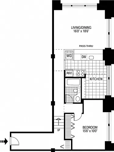Floor plan 1 Bed 1 Bath