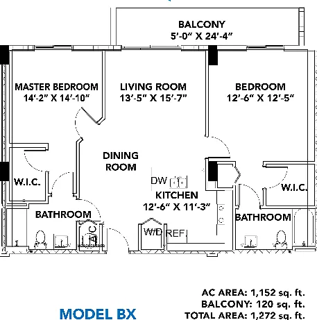 Model BX | 2 Bedroom, 2 Bath Model BX | 2 Bedroom, 2 Bath