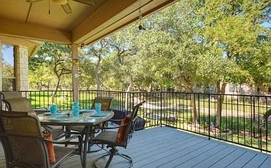Spacious deck for entertaining or relaxing.