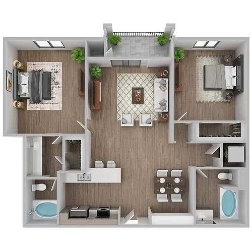 Floor plan The Surfer - Cable & Internet Incl.