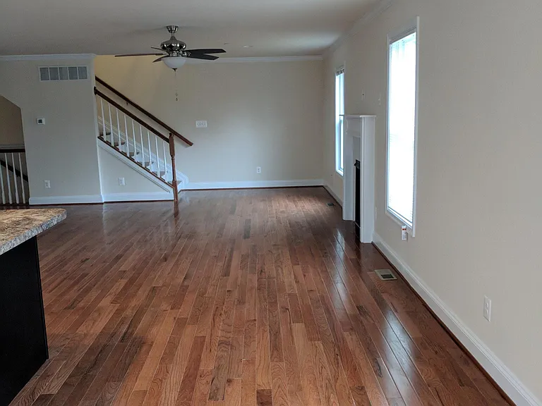 Eating area looking into living room