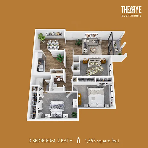 Floor plan 3 Bd 2 Bath