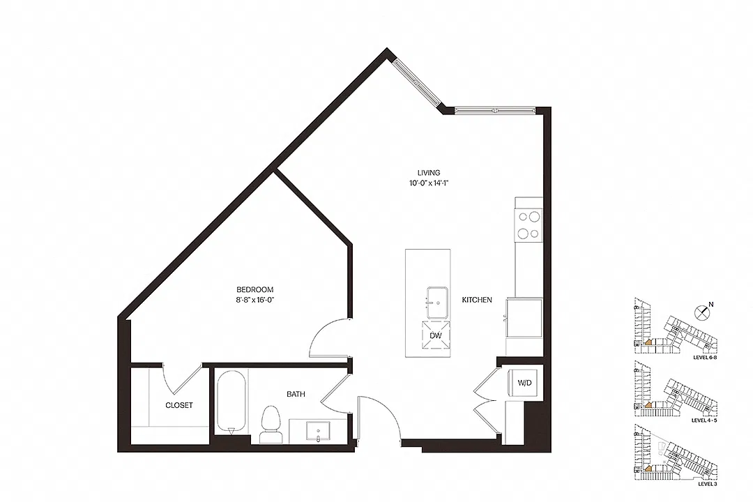 Floor plan Urban One Bedroom U3