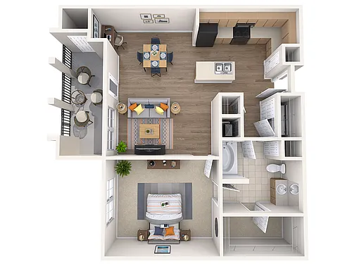 Floor plan A2 1 Bed 1 Bath