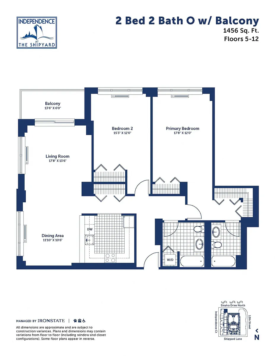 Floor plan 2 Bed 2 Bath O With Balcony
