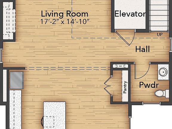 Unit A Third Floor with Fireplace