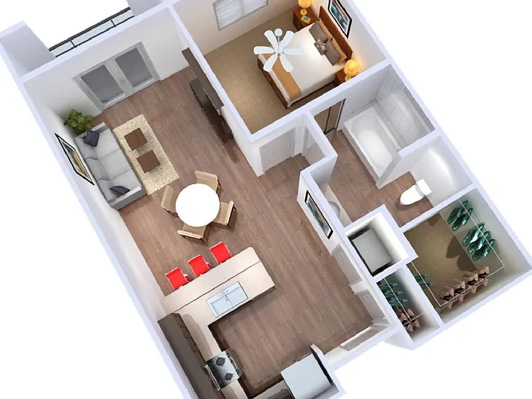 The Met at Fashion Center - 1A.b - 1 Beds - 1 Baths - 665 Sq. ft.