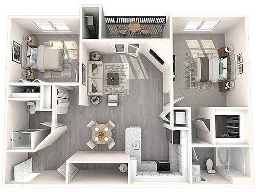 Floor plan 2 Bedroom/2 Bathroom-Mitchell