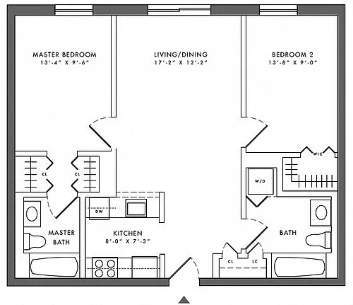 Floor plan 2 Bed/2 Bath