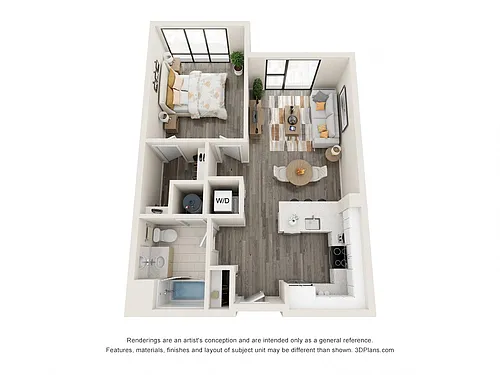 Floor plan One Bedroom Type 1C1 Floorplan