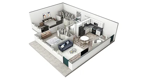 Floor plan 2-1 BR Premier Horizon Summit