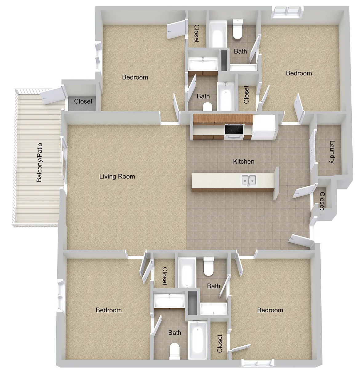 Floor plan Four Bedroom