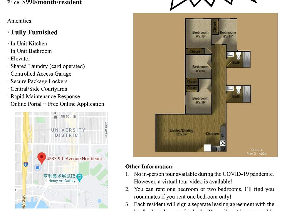 1st image of 4233 9th Ave NE #409