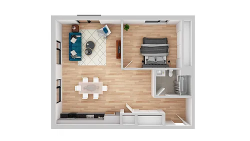 Floor plan 1 Bed 1 Bath