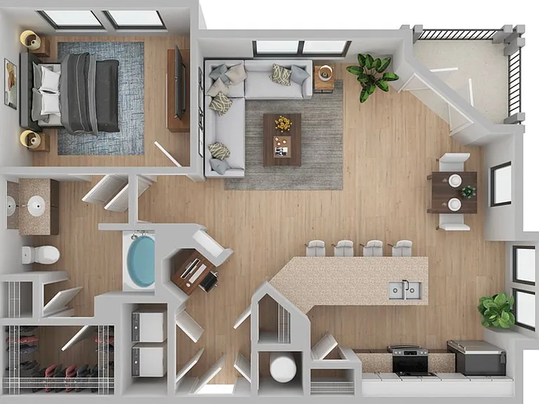 1 Bedroom | 1 Bath | 829 SF | Renovated 1 Bedroom | 1 Bath | 829 SF | Renovated