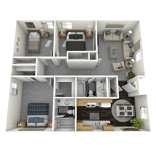 Floor plan 3 Bedroom 2 Bathroom