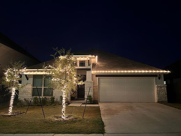 Exterior with lights at night