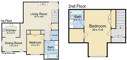 Floor plan Chapman: 2 Bed/2 Bath 986 Sq Ft