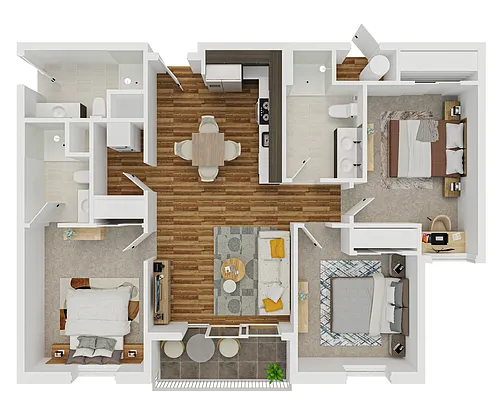 Floor plan 3BD2BA