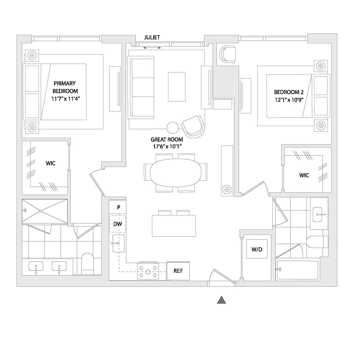 Floor plan 2 BED A3