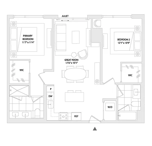 Floor plan 2 BED A3
