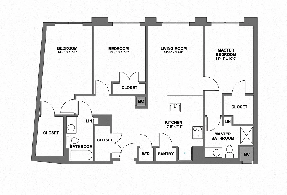 Floor plan Three Bedroom