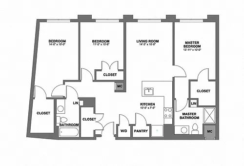 Floor plan Three Bedroom
