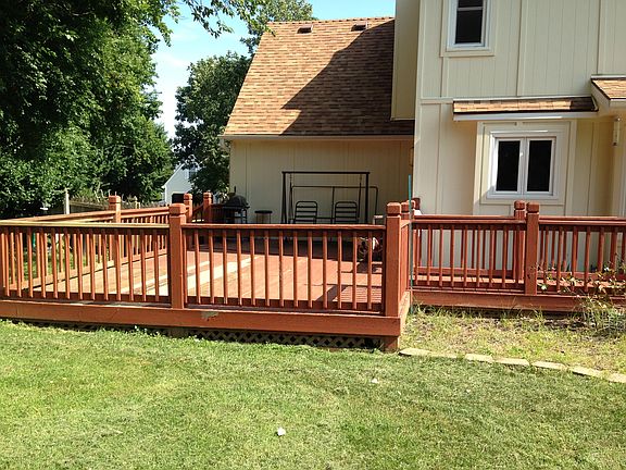 Backyard view with deck