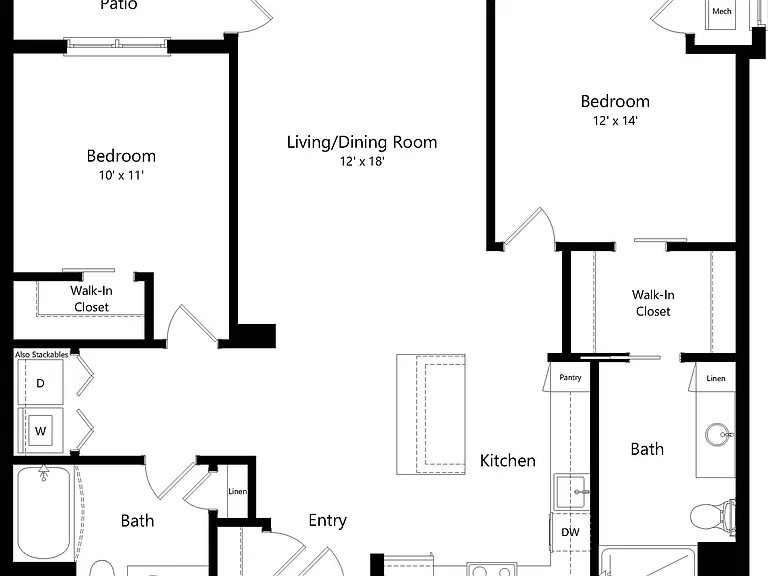 Floor Plan D2 | The Junction | Apartments in Menomonee Falls, WI Floor Plan D2 | The Junction | Apartments in Menomonee Falls, WI