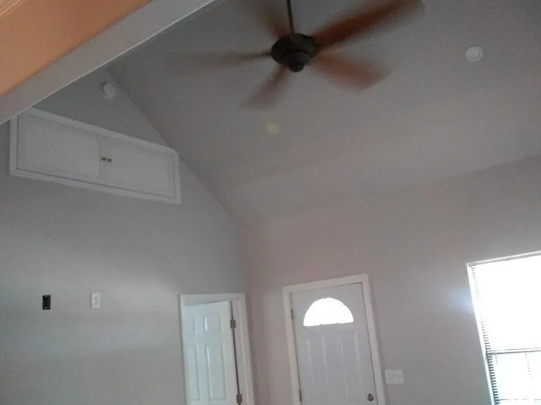 Vaulted ceiling in living room