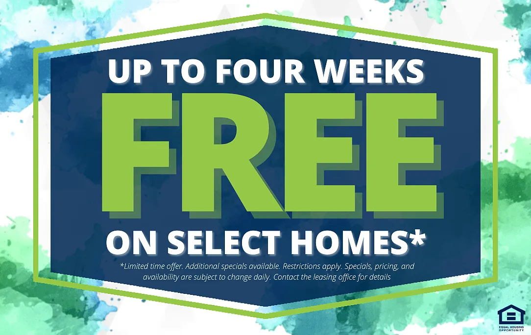 Graphic advertising up to four weeks free on select homes with an Equal Housing Opportunity logo.