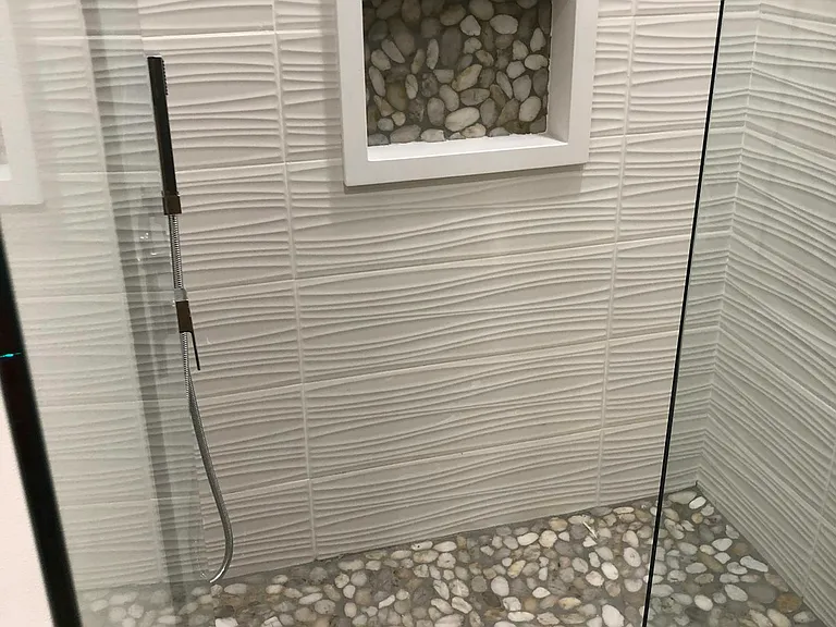 Walk in rain shower head in master no 1
