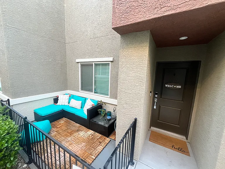 Outdoor patio and front door