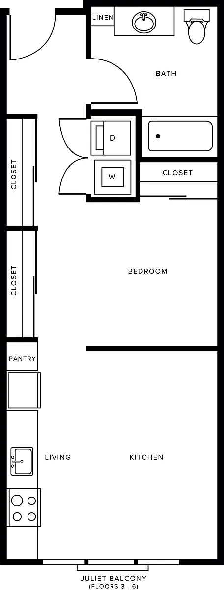 Floor plan A6- One Bedroom