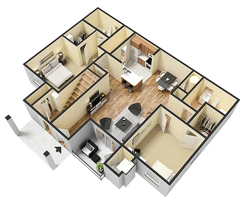 Floor plan Colechester - Two Bed Two Bath