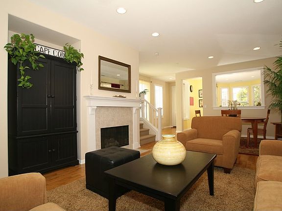 Living room with fireplace