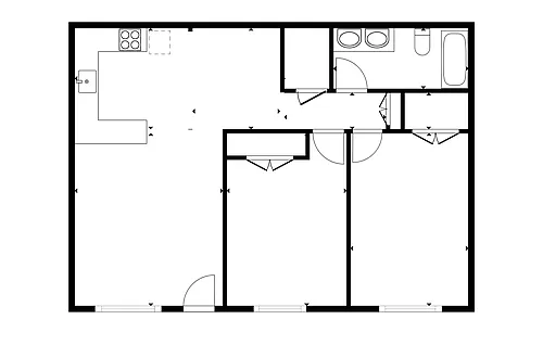 Floor plan Two Bedroom One Bath Remodel
