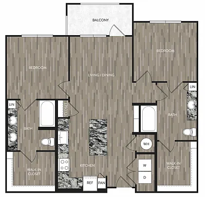 Floor plan 2 Bed/2 Bath